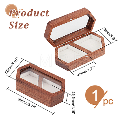 2-Slot Wooden Couple Rings Storage Boxes CON-WH0087-42A-1