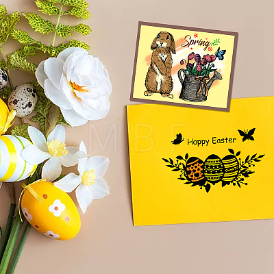   4 Sheets 4 Styles Easter Theme PVC Plastic Stamps DIY-PH0010-31-1