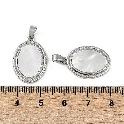 Brass Pave Natural Shell Pendants KK-Z078-15P-1