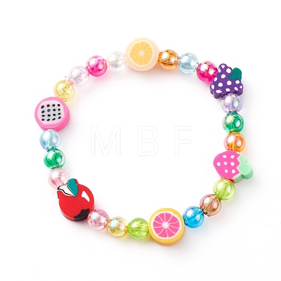 Transparent Acrylic Beads Stretch Kids Bracelets BJEW-JB06326-1