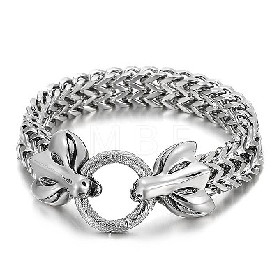 Fox Viking 304 Stainless Steel Wheat Chain Bracelets for Men FS-WGC8E20-11-1
