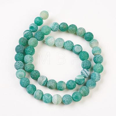 Natural Weathered Agate Beads Strands G-G589-8mm-08-1