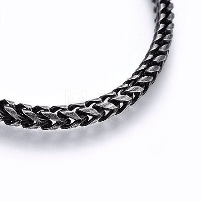 304 Stainless Steel Wheat Chain Necklaces NJEW-H493-12AS-1