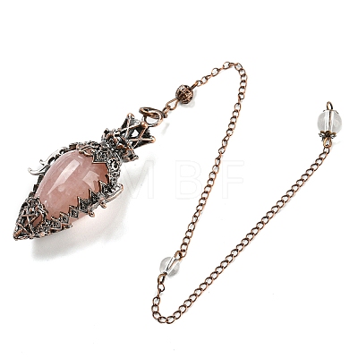 Natural Rose Quartz Dowsing Pendulum Big Pendants G-H293-01R-09-1