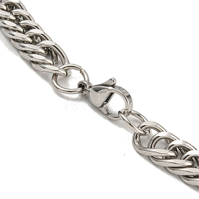 201 Stainless Steel Curb Chain Necklaces NJEW-Q336-06B-P-1