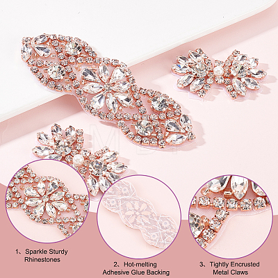 Fingerinspire 3Pcs 2 Style Glitter Hotfix Rhinestone(Hot Melt Adhesive On The Back) AJEW-FG0003-70-1