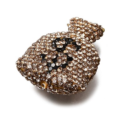 Handmade Polymer Clay Rhinestone Beads CLAY-Z006-04B-1