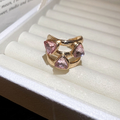 Alloy Rhinestone Cuff Open Rings WG2A83A-03-1