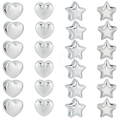 Unicraftale 24Pcs 2 Style 304 Stainless Steel Beads STAS-UN0046-46-1