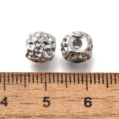 Brass Micro Pave Cubic Zirconia Beads KK-M318-39P-02-1