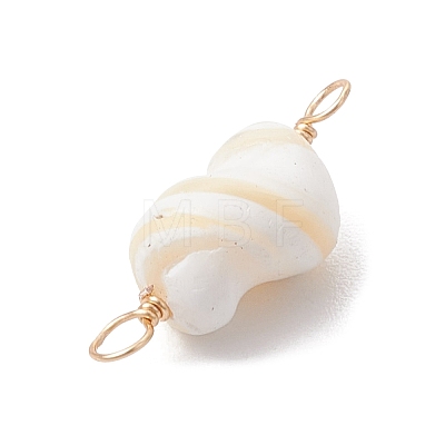 Natural Conch Shell Connector Charms PALLOY-JF02812-02-1