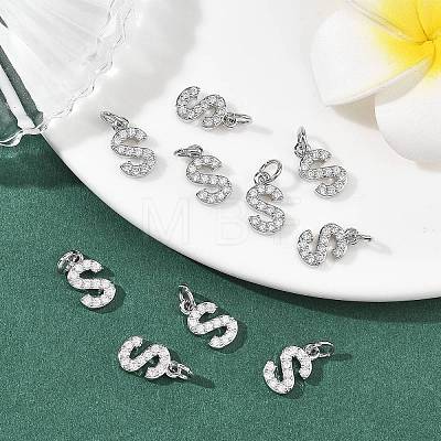 SHEGRACE Brass Micro Pave Clear Cubic Zirconia Pendants XGRQ29910-394P-S-1