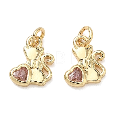 Brass Pave Cubic Zirconia Pendants KK-A291-24B-G-1