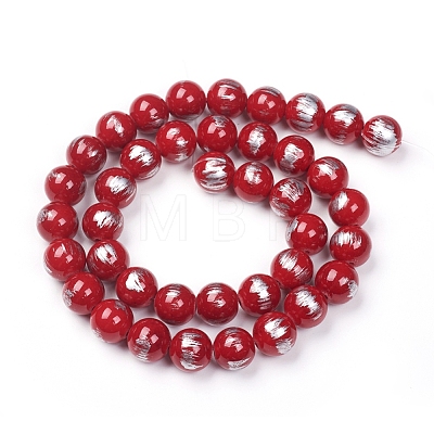 Natural Mashan Jade Beads Strands G-G833-6mm-1
