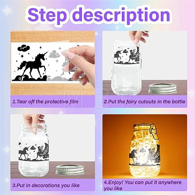 PVC Lamp Film for DIY Colorful Light Hanging Lamp Frosted Glass Jar DIY-WH0513-001-1