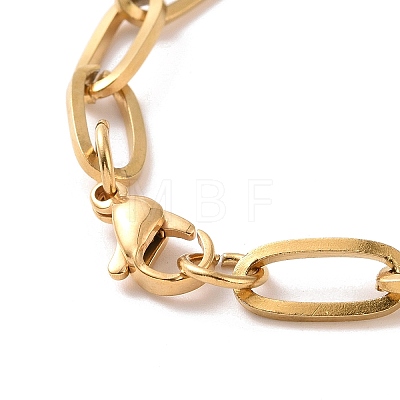 PVD Vacuum Plating 304 Stainless Steel Paperclip Chain Bracelet for Men Women BJEW-E031-04G-03-1