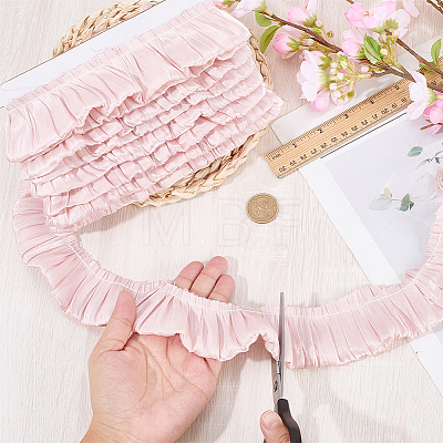 5M Double Layer Polyester Pleated Lace Ribbon OCOR-CY0003-97B-1