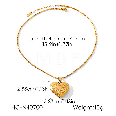 304 Stainless Steel Openable Photo Locket Pendant Necklaces for Women WG5489D-03-1