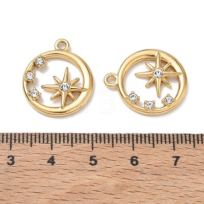 304 Stainless Steel Rhinestone Pendants RB-CBA7A56-03G-1