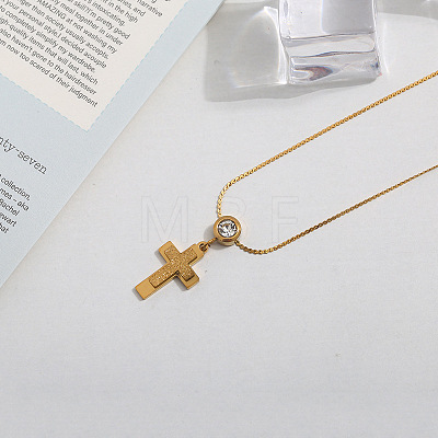 201 Stainless Steel Crystal Rhinestone Pendant Necklaces for Women WG0C703-01-1