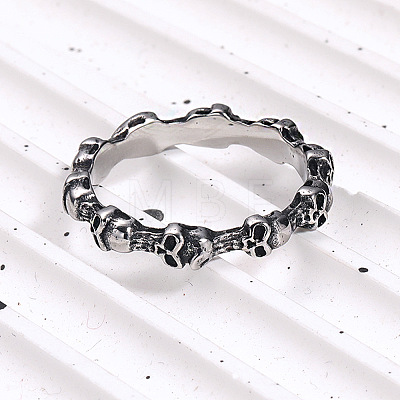 Skull Titanium Steel Rings for Men PW-WG56FBD-01-1