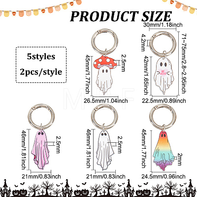 Halloween Ghost Printed Opaque Acrylic Shoe Charms PALLOY-AB00081-1