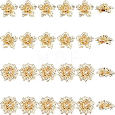 24Pcs 2 Style Brass Beads FIND-FH0004-18-1