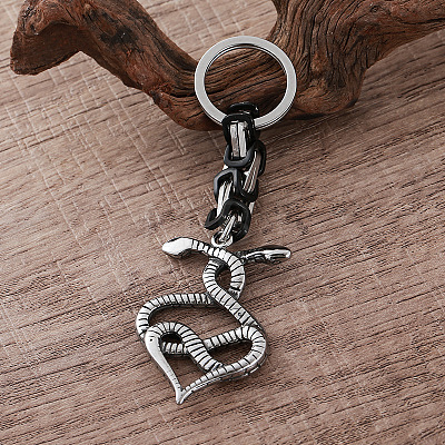 304 Stainless Steel Double Headed Snake Keychains LS-VU1957-1