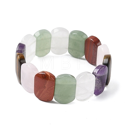 Natural Mixed Stone Beads Stretch Bracelets for Women Men BJEW-I323-02J-1