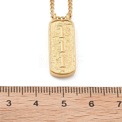 304 Stainless Steel Rectangle Number Pendant Necklaces NJEW-D300-01G-01-1