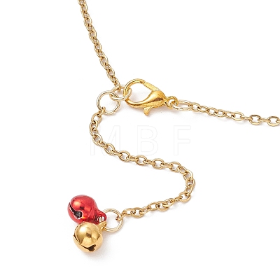 Christmas Alloy Enamel Gingerbread Man Pendant Necklace & Dangle Earrings Sets SJEW-JS01343-1