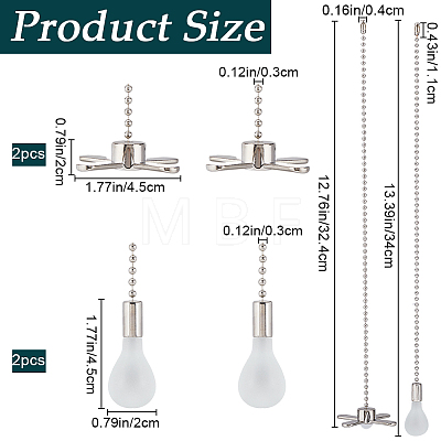 Alloy Ceiling Fan Pull Chain Extenders FIND-WH0290-21P-1