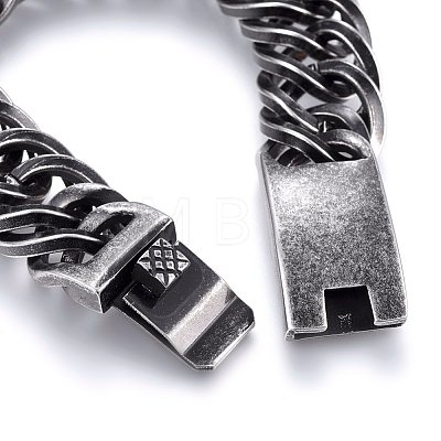 304 Stainless Steel Curb Chains Bracelets BJEW-E346-24AS-1