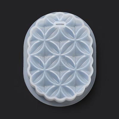 DIY Embossed Flower Pattern Pendant Silicone Molds DIY-G079-01D-1
