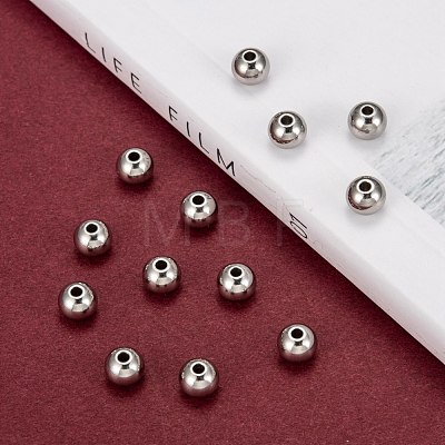 Stainless Steel Beads X-STAS-R033-6mm-1