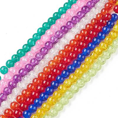 Crackle Glass Beads Strands CCG-Q001-6mm-M-1
