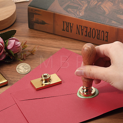 CRASPIRE 2Pcs 2 Styles Golden Plated Wax Seal Brass Stamp Head AJEW-CP0007-53-1