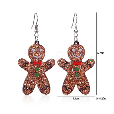 Christmas Alloy Rhinestone Dangle Earrings FS-WGC5D36-15-1