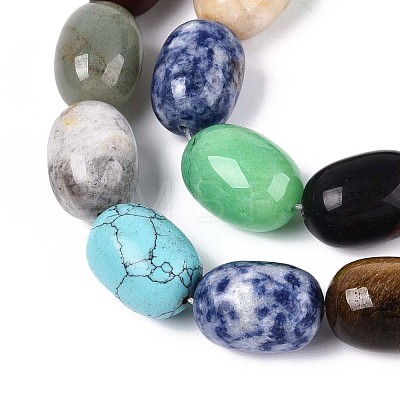 Natural & Synthetic Mixed Stone Beads Strands G-T142-70-1