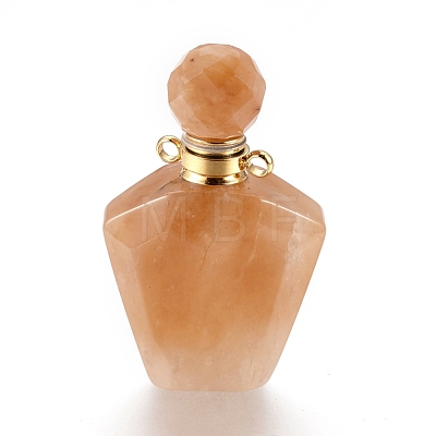 Faceted Natural Yellow Jade Openable Perfume Bottle Pendants G-E564-09G-G-1