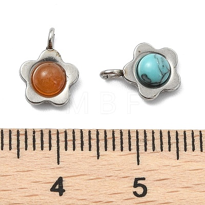 Natural & Synthetic Mixed Stone Pendants PALLOY-JF05812-02-1