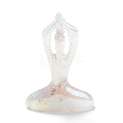 Electroplate Natural Quartz Crystal Yoga Goddess Decorations DJEW-F013-03A-1