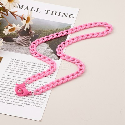 Personalized Acrylic Curb Chain Necklaces NJEW-JN03515-03-1