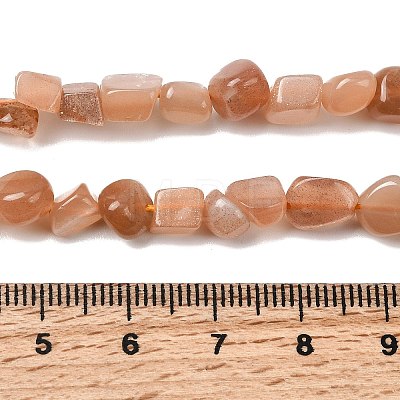 Natural Peach Moonstone Beads Strands G-P601-A19-02-1