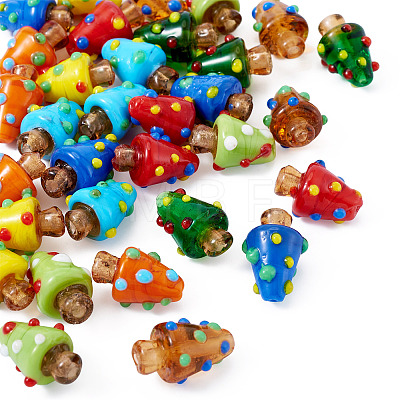 32Pcs 8 Colors Handmade Lampwork Bumpy Beads LAMP-BY0001-05-1