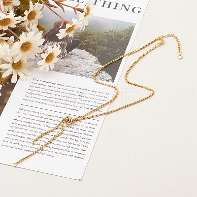 304 Stainless Steel Box Chain Lariat Necklaces Making AJEW-JB00993-1