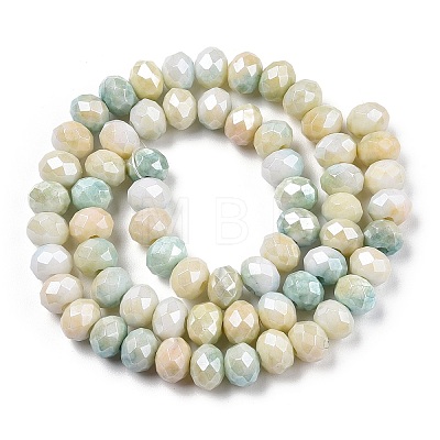 Faceted Electroplated Glass Beads Strands GLAA-C023-02-B02-1