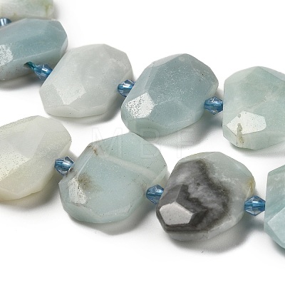 Natural Flower Amazonite Beads Strands G-H078-B09-01-1