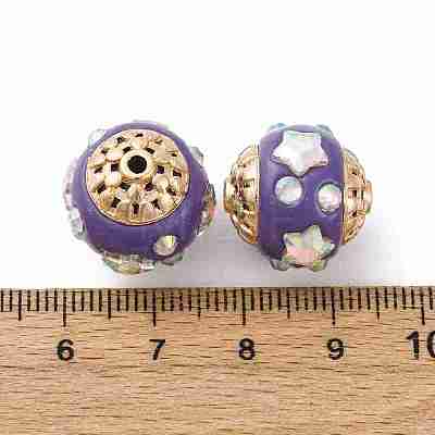 Handmade Resin Indonesia Round Beads IPDL-P005-22KCG-03-1