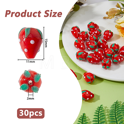30Pcs Lampwork Beads LAMP-DC0001-26-1